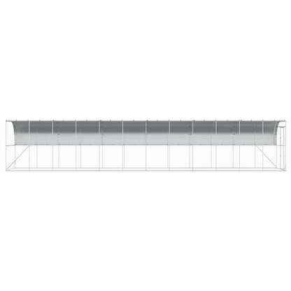 vidaXL Against Wall Chicken Coop Silver 1200 x 200 x 215 cm