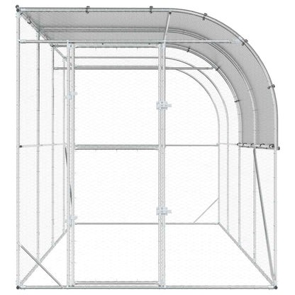vidaXL Against Wall Chicken Coop Silver 400 x 200 x 215 cm