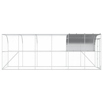 vidaXL Against Wall Chicken Coop Silver 600 x 200 x 215 cm