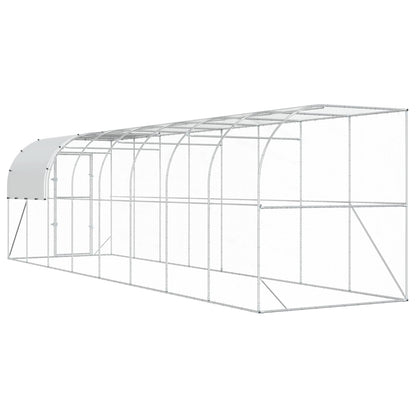 vidaXL Against Wall Chicken Coop Silver 800 x 200 x 215 cm