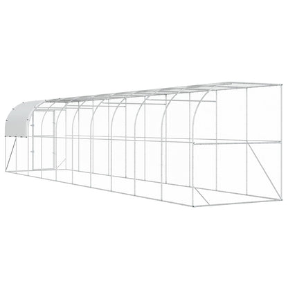 vidaXL Against Wall Chicken Coop Silver 1000 x 200 x 215 cm