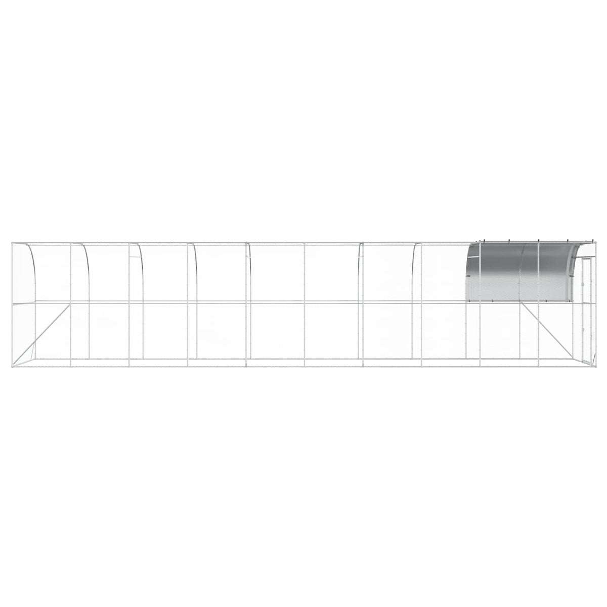 vidaXL Against Wall Chicken Coop Silver 1000 x 200 x 215 cm