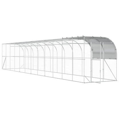 vidaXL Against Wall Chicken Coop Silver 1200 x 200 x 215 cm