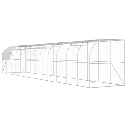 vidaXL Against Wall Chicken Coop Silver 1200 x 200 x 215 cm