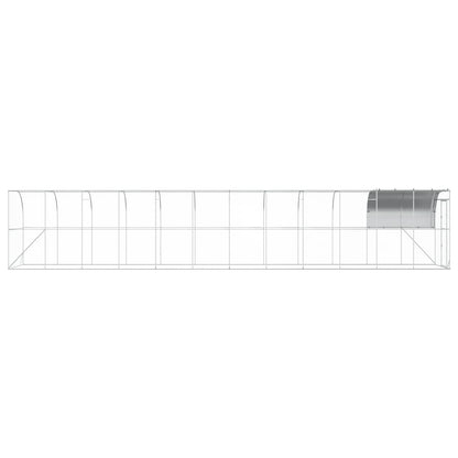 vidaXL Against Wall Chicken Coop Silver 1200 x 200 x 215 cm