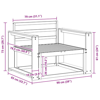 vidaXL Outdoor Middle Sofa Natural