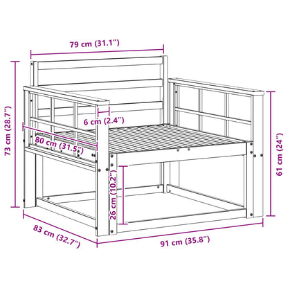 vidaXL Outdoor Middle Sofa Natural