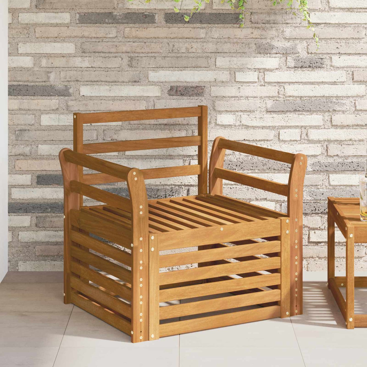 vidaXL Outdoor Sofa Solid Acacia Wood Natural
