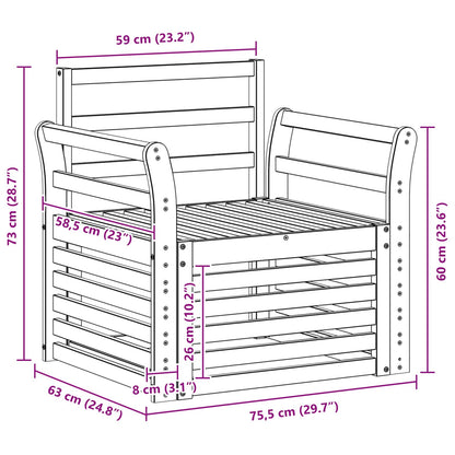 vidaXL Outdoor Sofa Solid Acacia Wood Natural