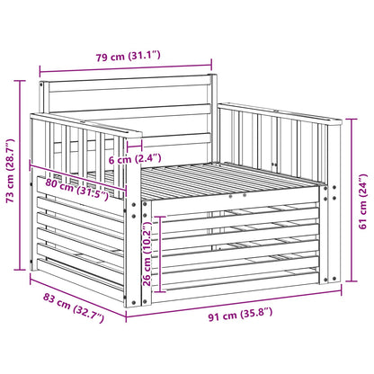 vidaXL 2 Piece Outdoor Sofa Natural