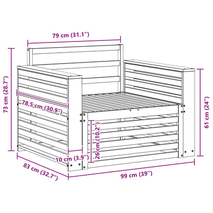 vidaXL 2 Piece Outdoor Sofa Natural
