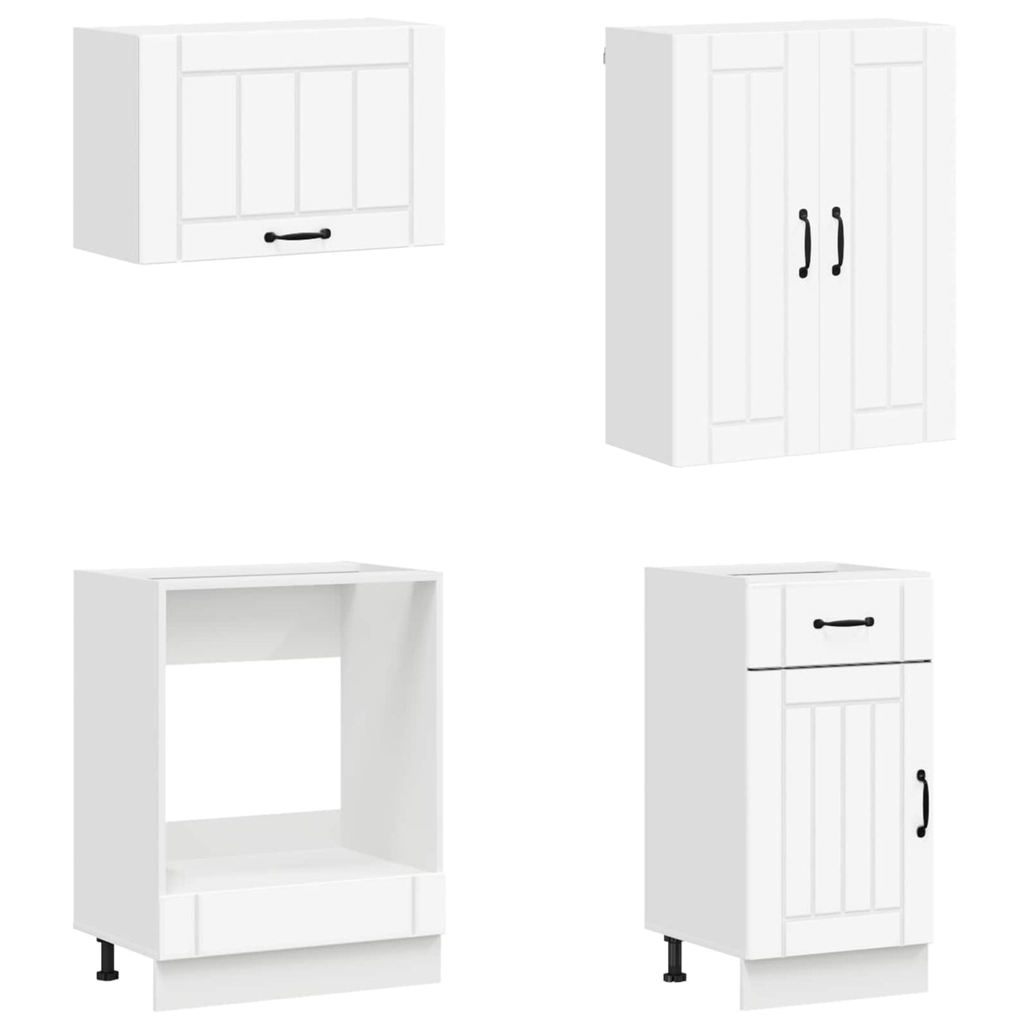 vidaXL Cabinet Set with Drawer with Shelf 8 pcs White Engineered Wood