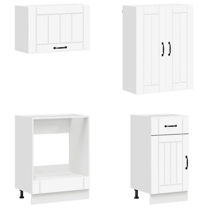 vidaXL Cabinet Set with Drawer with Shelf 8 pcs White Engineered Wood
