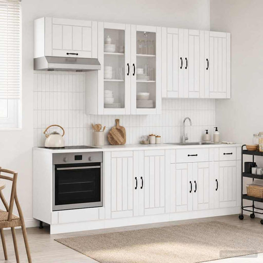 vidaXL Kitchen Unit LUCCA 8 pcs High Gloss White Engineered Wood