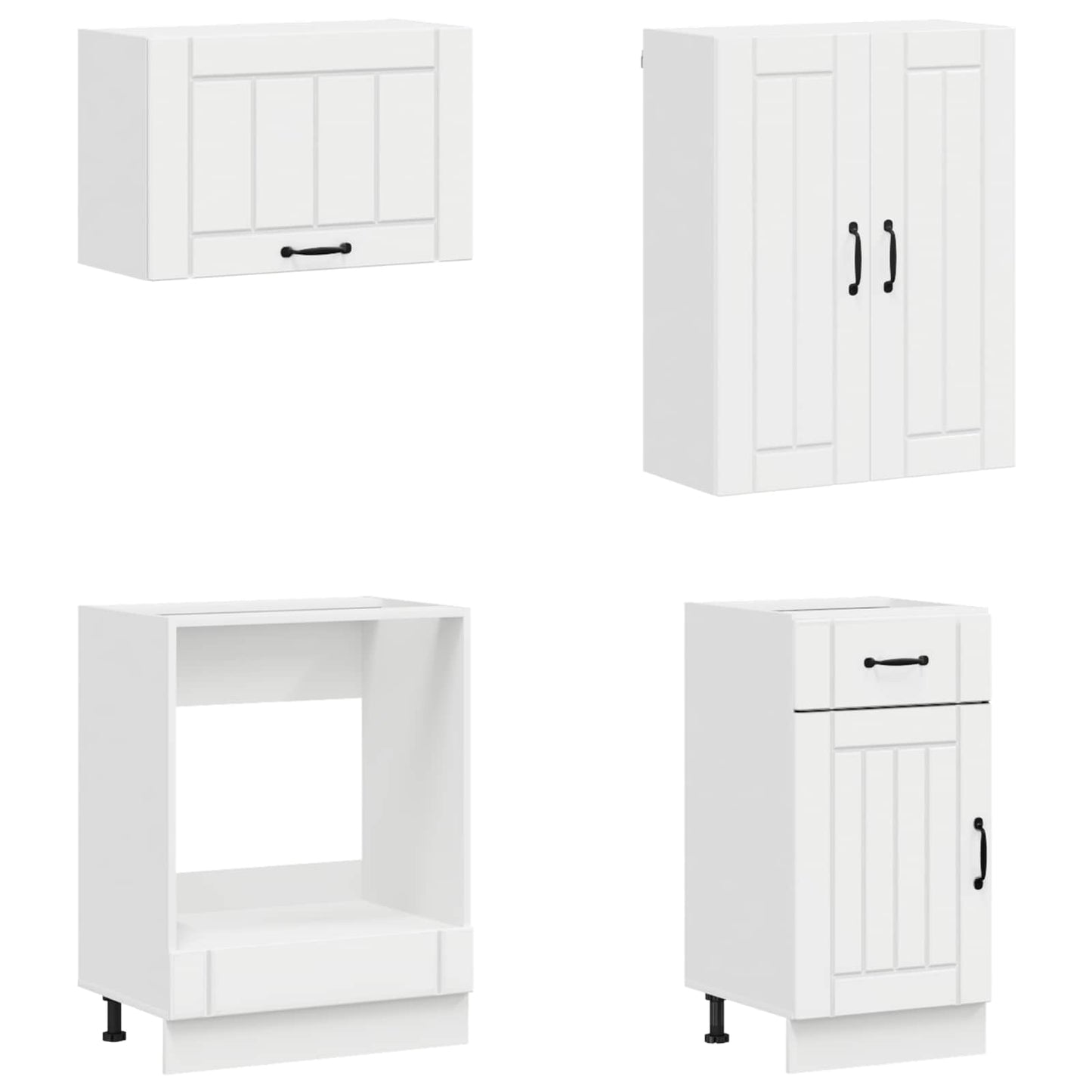 vidaXL Kitchen Unit LUCCA 8 pcs High Gloss White Engineered Wood
