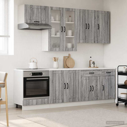 vidaXL Kitchen Unit LUCCA 8 pcs Grey Sonoma Engineered Wood