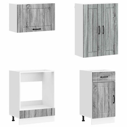 vidaXL Kitchen Unit LUCCA 8 pcs Grey Sonoma Engineered Wood