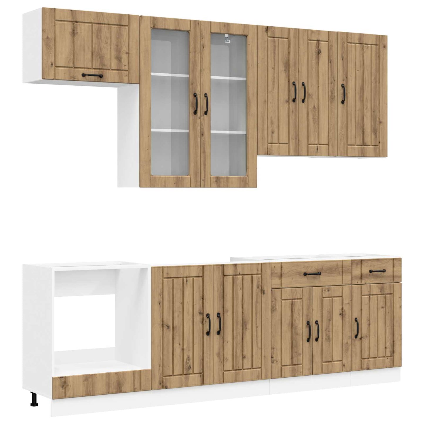 vidaXL Kitchen Unit LUCCA 8 pcs Artisan Oak Engineered Wood