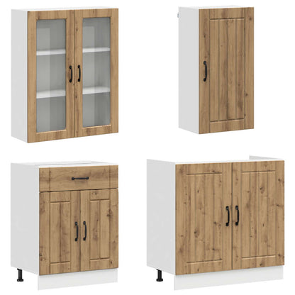 vidaXL Kitchen Unit LUCCA 8 pcs Artisan Oak Engineered Wood