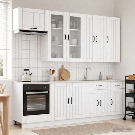vidaXL Kitchen Unit LUCCA 8 pcs White Engineered Wood