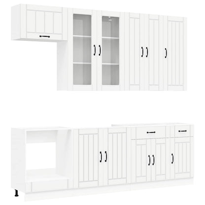 vidaXL Cabinet Set with Drawer with Shelf 8 pcs White Engineered Wood