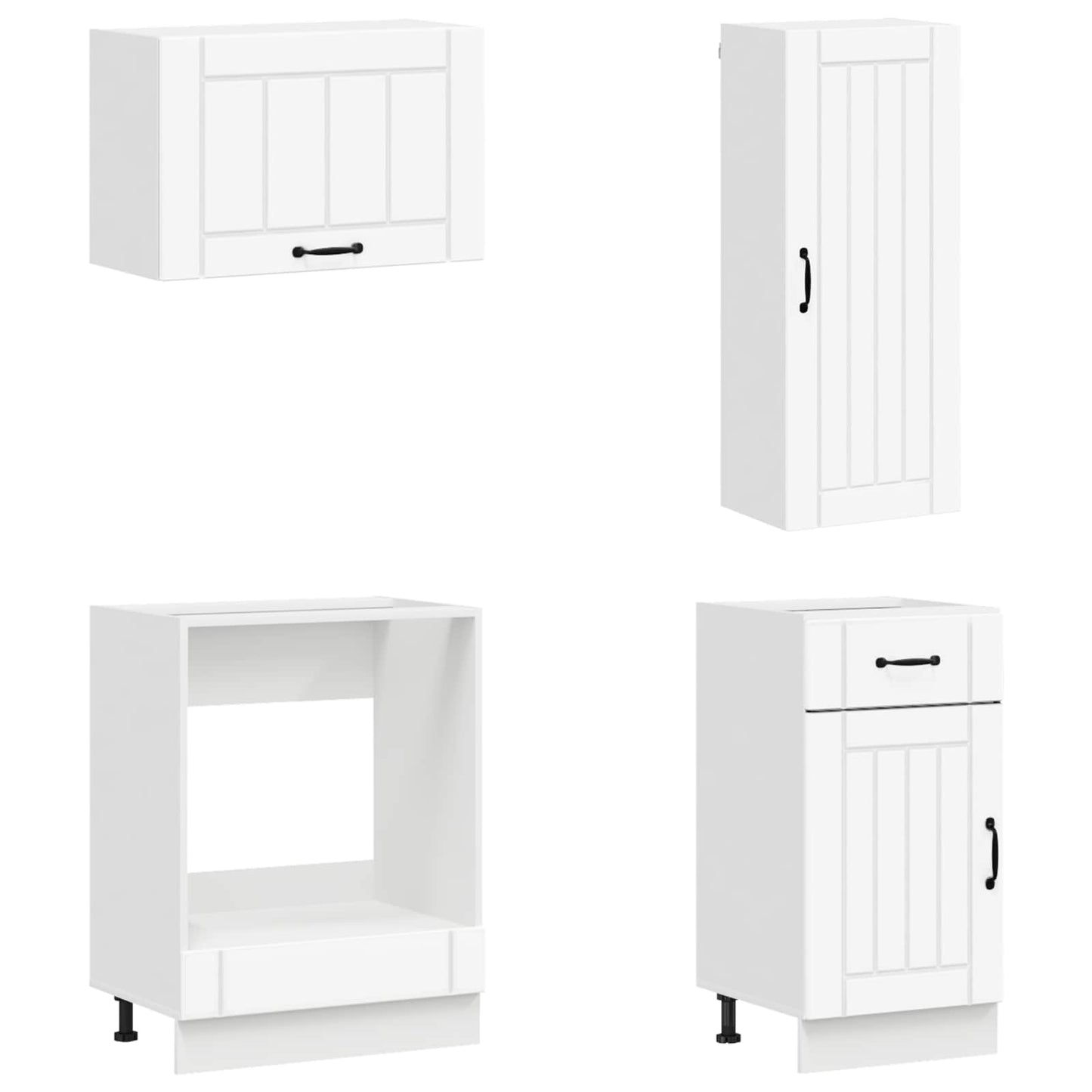 vidaXL Cabinet Set with Drawer with Shelf 8 pcs White Engineered Wood
