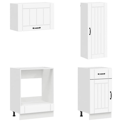 vidaXL Cabinet Set with Drawer with Shelf 8 pcs White Engineered Wood