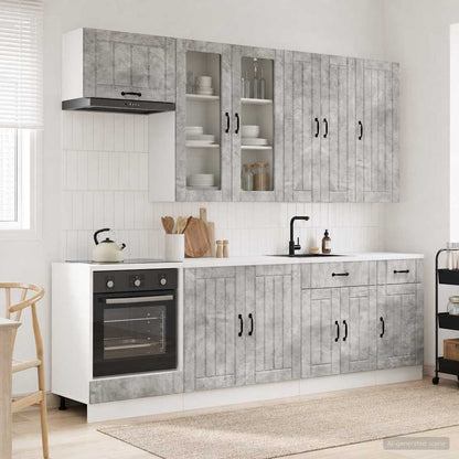 vidaXL Kitchen Unit LUCCA 8 pcs Concrete Grey Engineered Wood