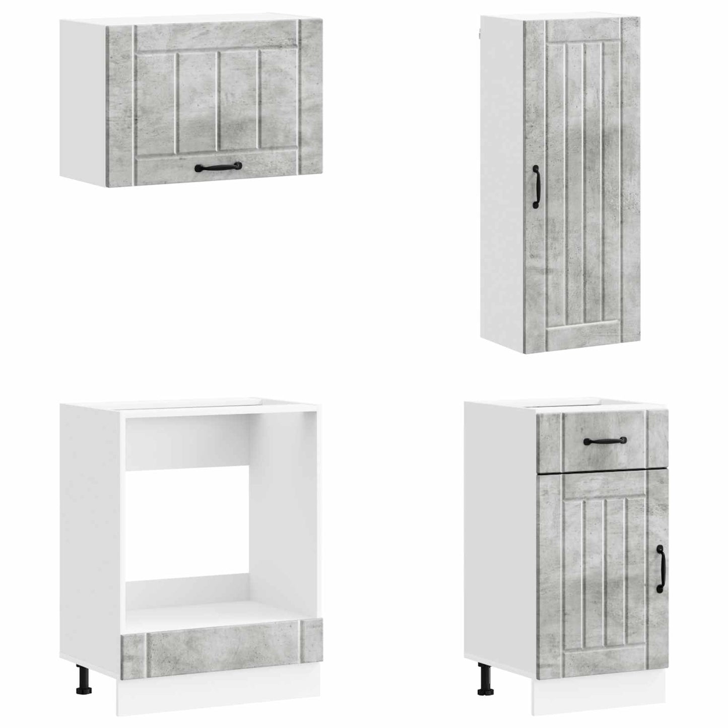 vidaXL Kitchen Unit LUCCA 8 pcs Concrete Grey Engineered Wood