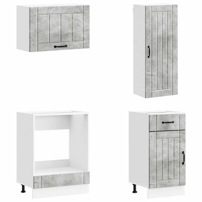 vidaXL Kitchen Unit LUCCA 8 pcs Concrete Grey Engineered Wood