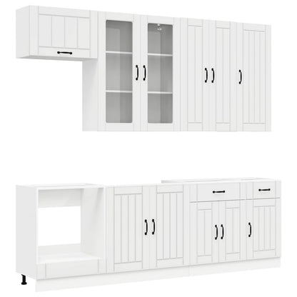 vidaXL Kitchen Unit LUCCA 8 pcs High Gloss White Engineered Wood