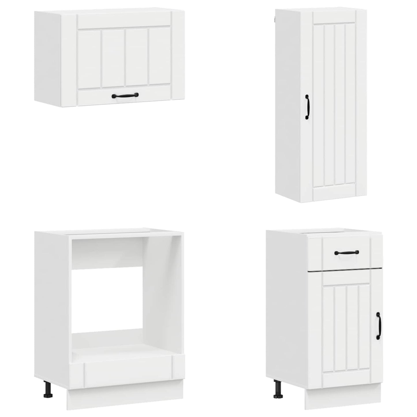 vidaXL Kitchen Unit LUCCA 8 pcs High Gloss White Engineered Wood