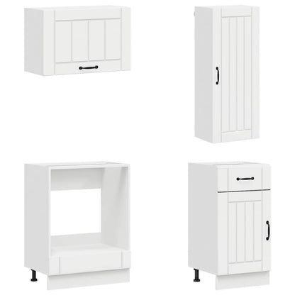 vidaXL Kitchen Unit LUCCA 8 pcs High Gloss White Engineered Wood