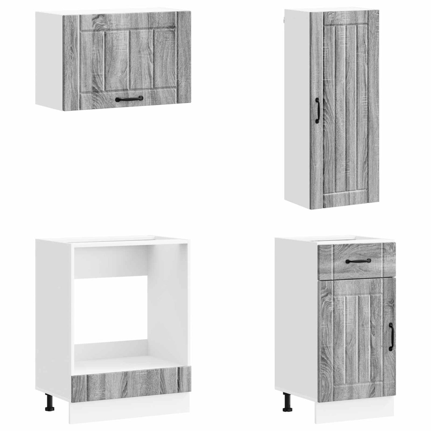 vidaXL Kitchen Unit LUCCA 8 pcs Grey Sonoma Engineered Wood