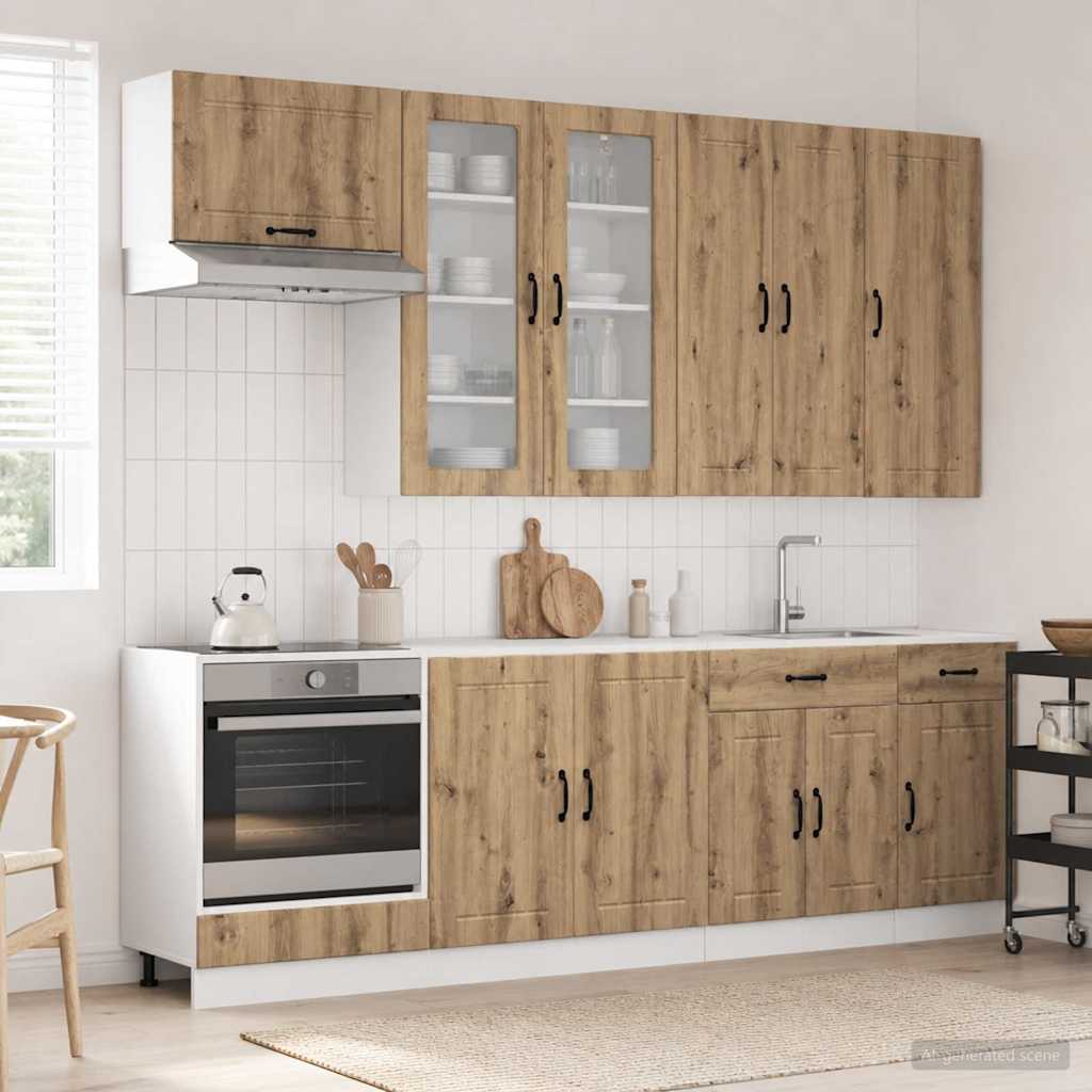 vidaXL Kitchen Unit LUCCA 8 pcs Artisan Oak Engineered Wood