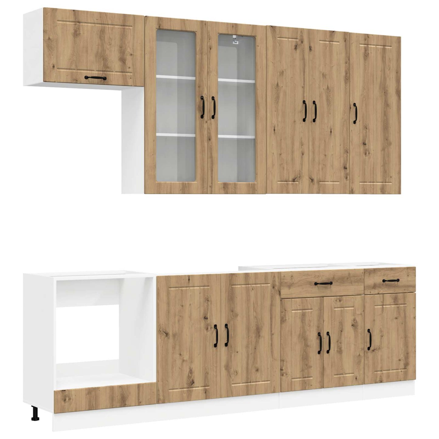 vidaXL Kitchen Unit LUCCA 8 pcs Artisan Oak Engineered Wood