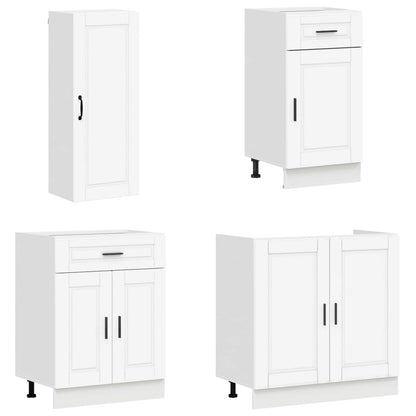 vidaXL Cabinet Set with Drawer with Shelf 8 pcs White Engineered Wood