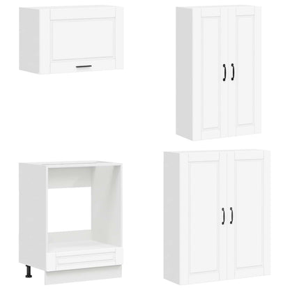 vidaXL Cabinet Set with Drawer with Shelf 8 pcs White Engineered Wood