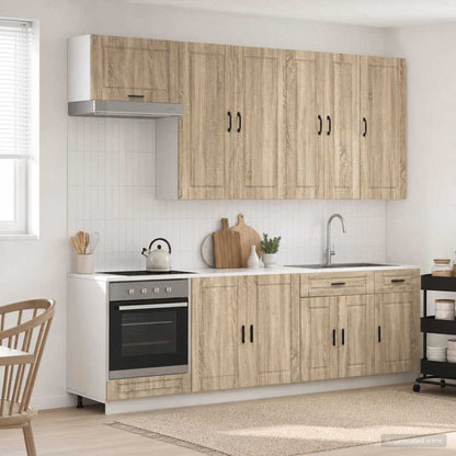 vidaXL Kitchen Unit PORTO 8 pcs Sonoma Oak Engineered Wood