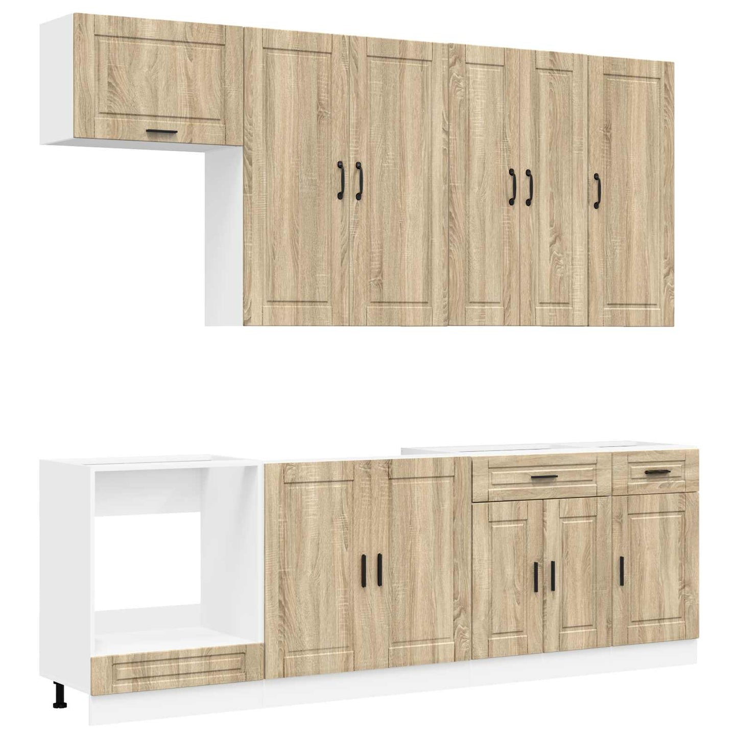 vidaXL Kitchen Unit PORTO 8 pcs Sonoma Oak Engineered Wood