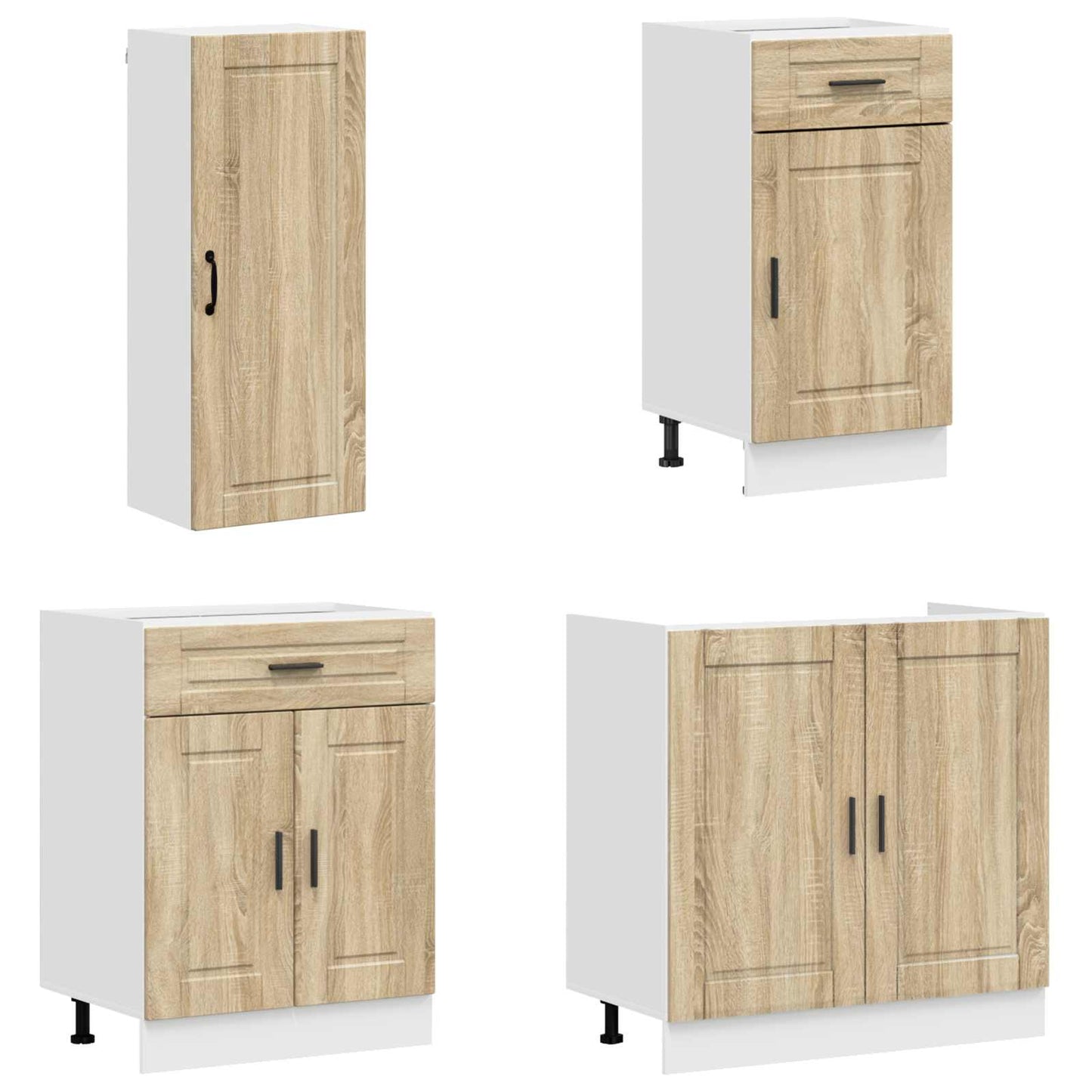 vidaXL Kitchen Unit PORTO 8 pcs Sonoma Oak Engineered Wood