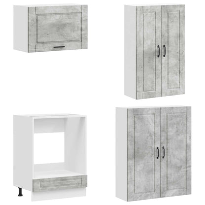 vidaXL Kitchen Unit PORTO 8 pcs Concrete Grey Engineered Wood