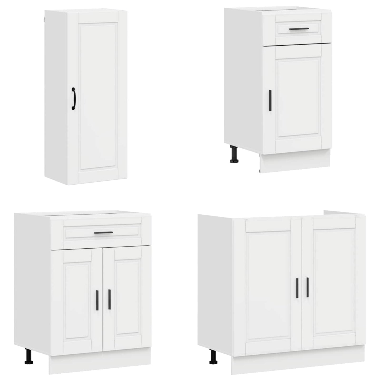 vidaXL Kitchen Unit PORTO 8 pcs High Gloss White Engineered Wood