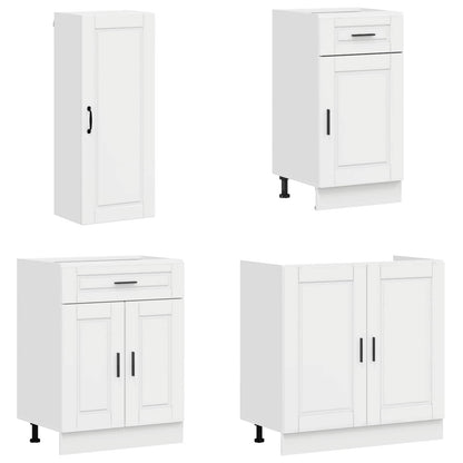 vidaXL Kitchen Unit PORTO 8 pcs High Gloss White Engineered Wood