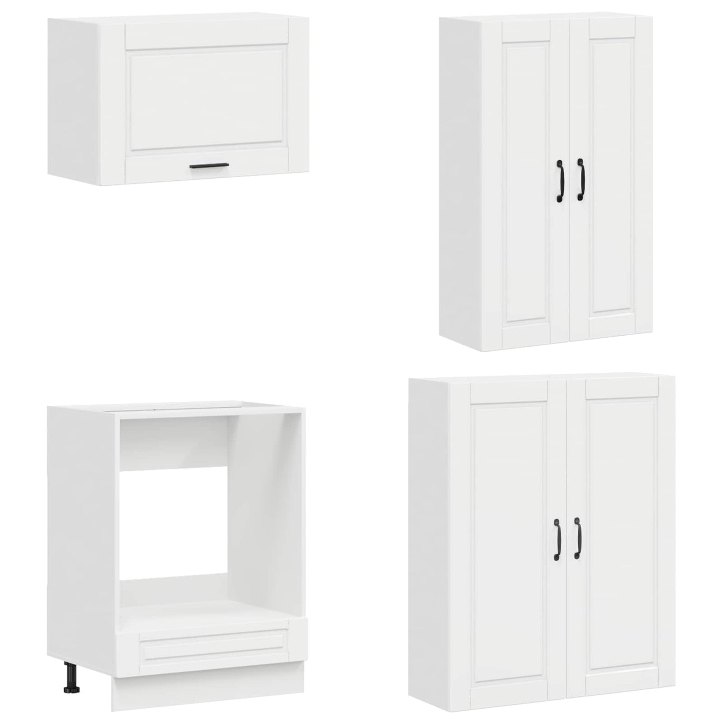 vidaXL Kitchen Unit PORTO 8 pcs High Gloss White Engineered Wood