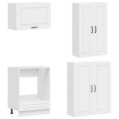 vidaXL Kitchen Unit PORTO 8 pcs High Gloss White Engineered Wood