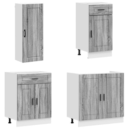 vidaXL Kitchen Unit PORTO 8 pcs Grey Sonoma Engineered Wood