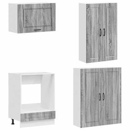 vidaXL Kitchen Unit PORTO 8 pcs Grey Sonoma Engineered Wood