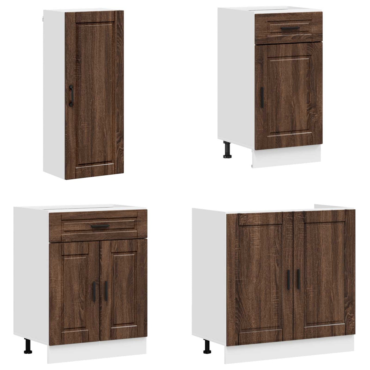 vidaXL Kitchen Unit PORTO 8 pcs Brown Oak Engineered Wood