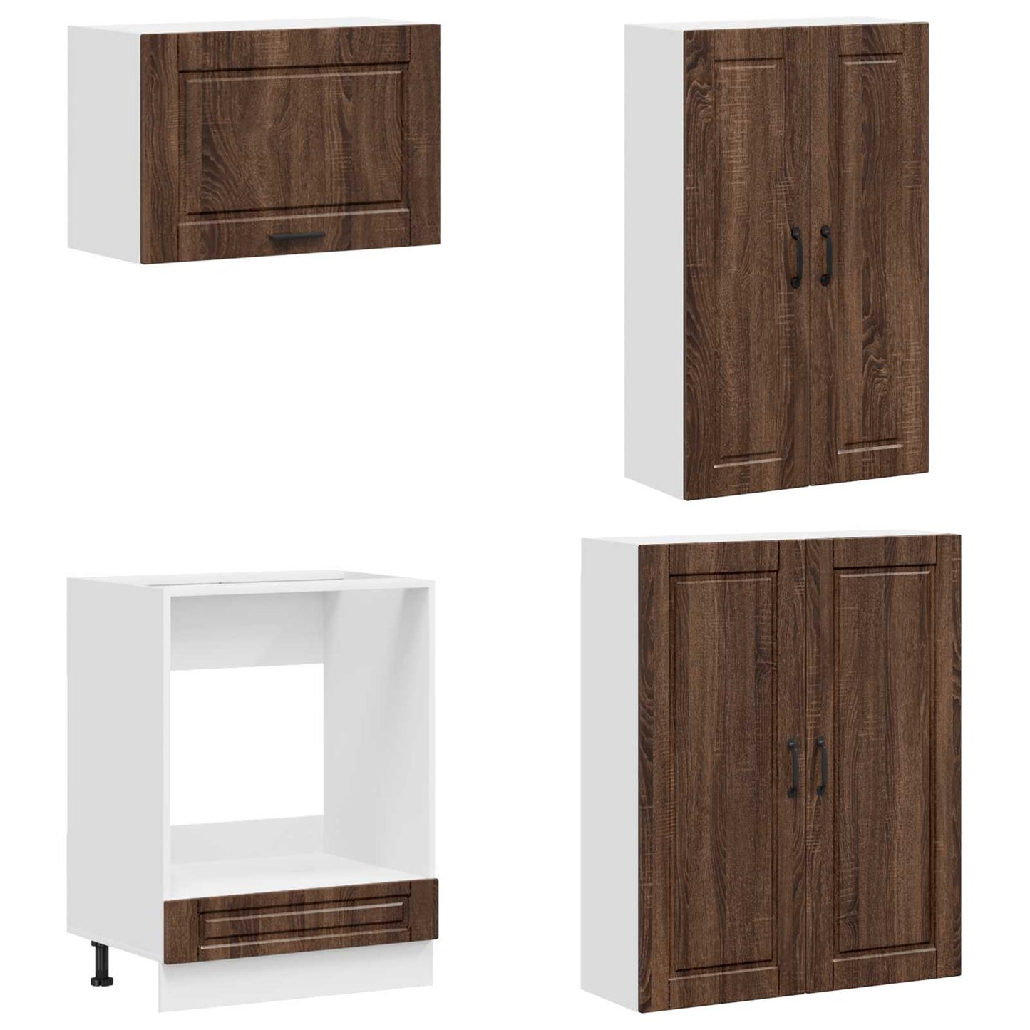 vidaXL Kitchen Unit PORTO 8 pcs Brown Oak Engineered Wood